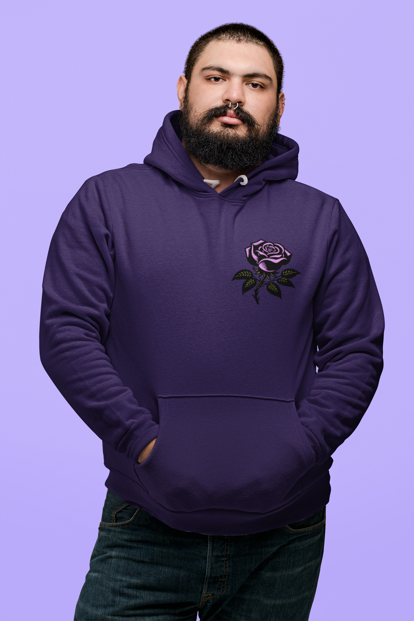 Be Yourself Purple/Pink Rose Graphic Unisex Hoodie