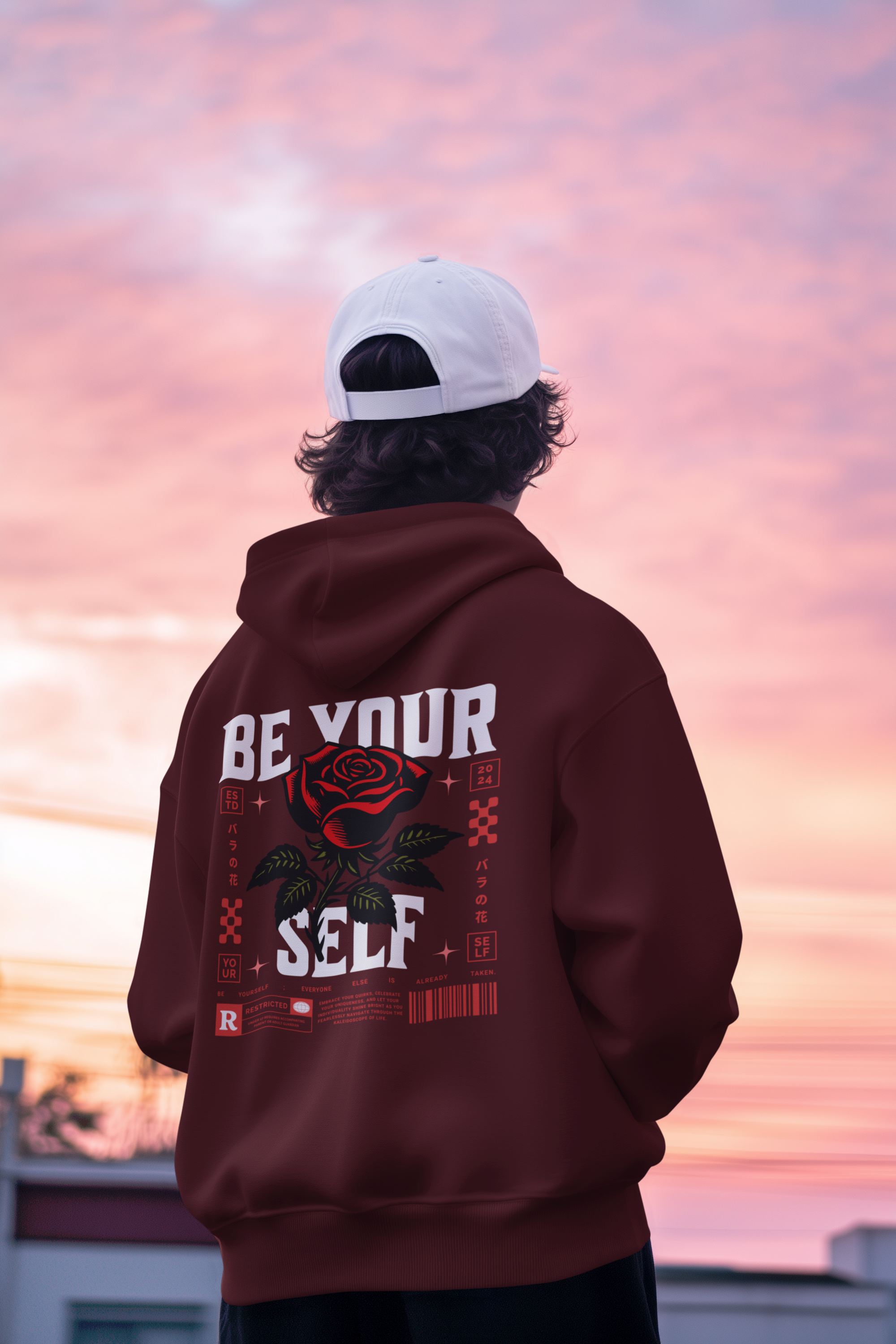 Be Yourself Red Rose Unisex Hoodie
