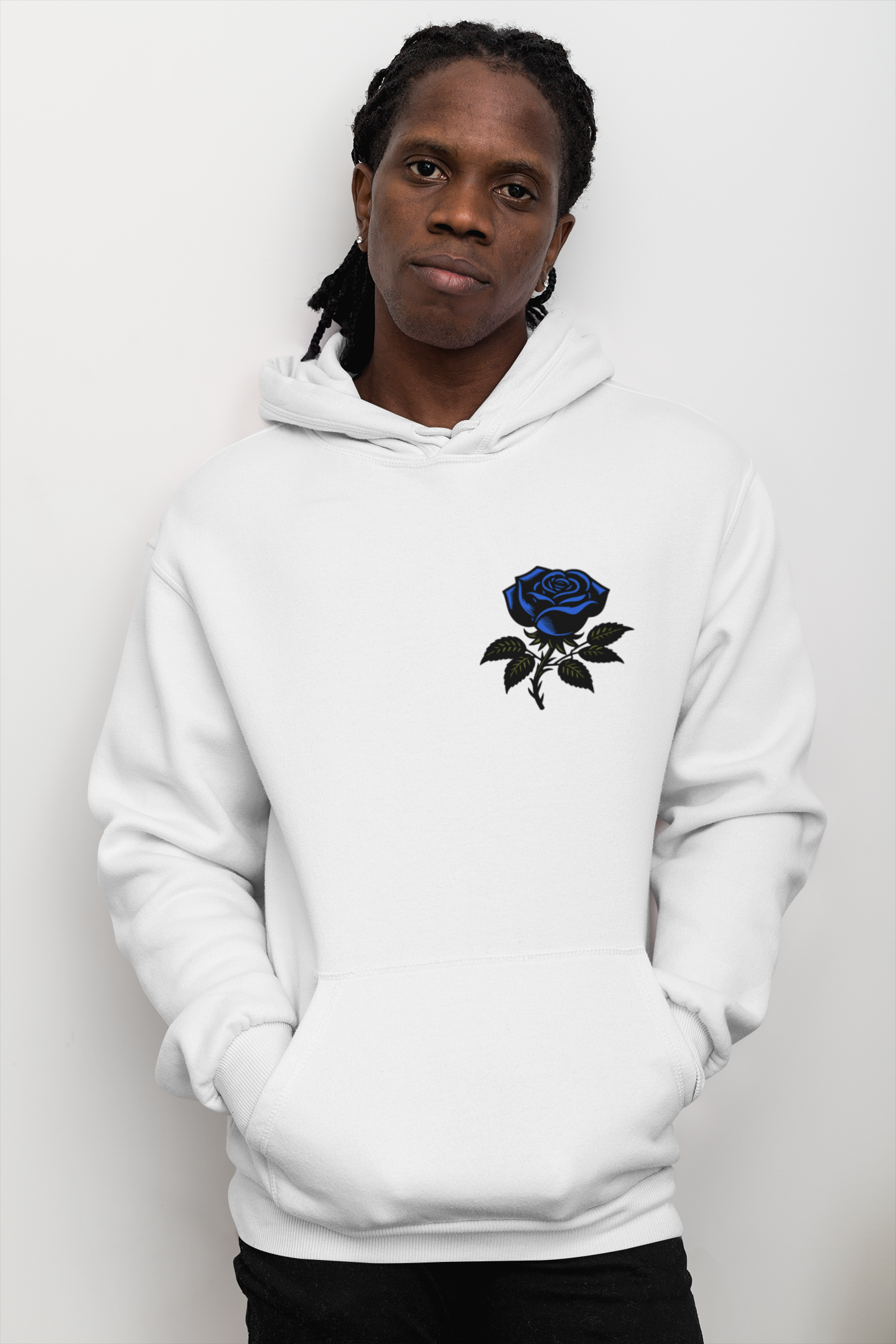 Be Yourself Blue Floral Fleece Unisex Hoodie