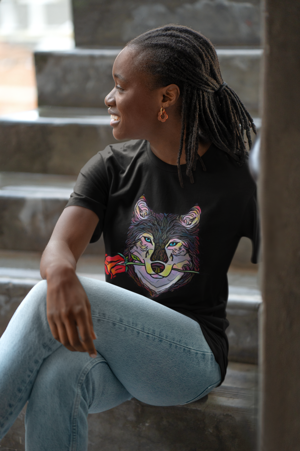 Abstract Inspired Wolf Graphic Tee