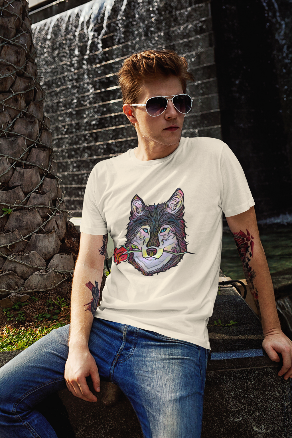 Abstract Inspired Wolf Graphic Tee