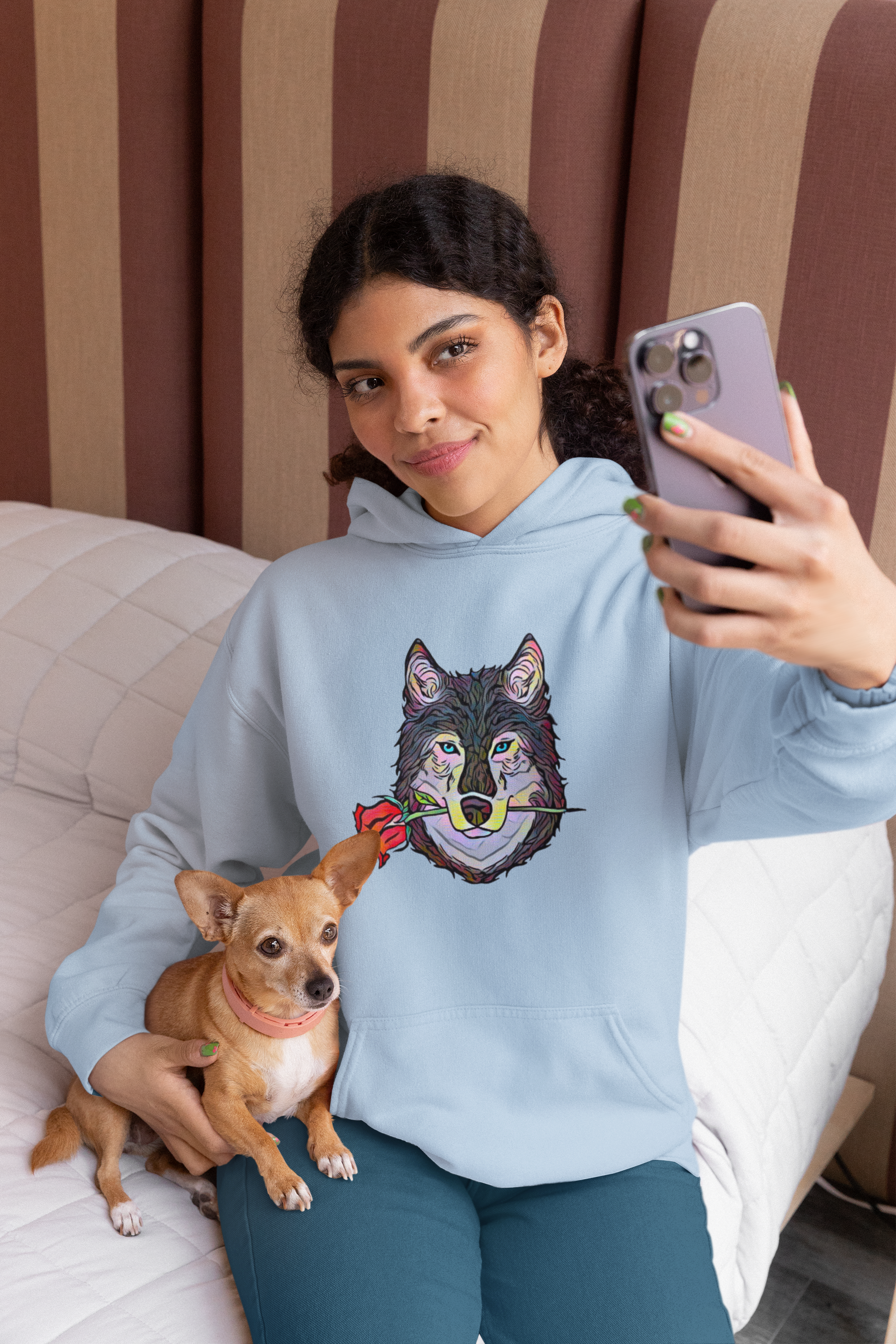 Abstract Inspired Wolf Graphic Hoodie